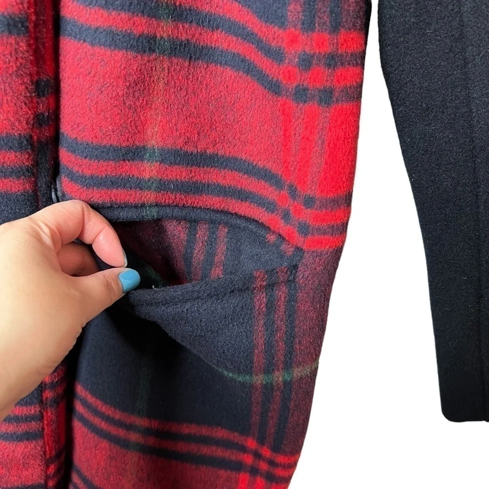 GAP Women’s Wool Blend Plaid Double Breasted Driving Coat Sz S